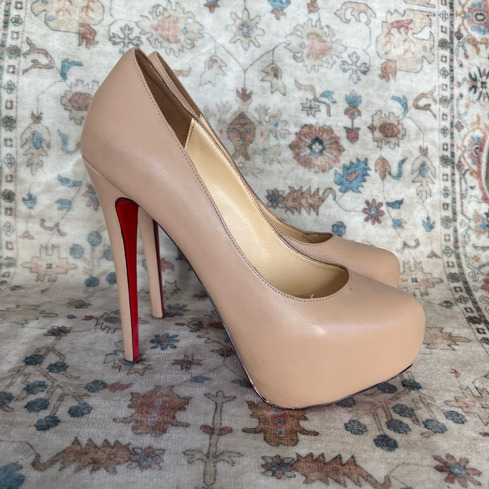 Christian Louboutin Daffodil Platform Blush Beige Heels
